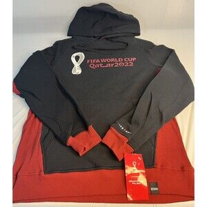 NWT FIFA World Cup Qatar 2022 Sweatshirt Hoodie Black Size L. MSRP $70
